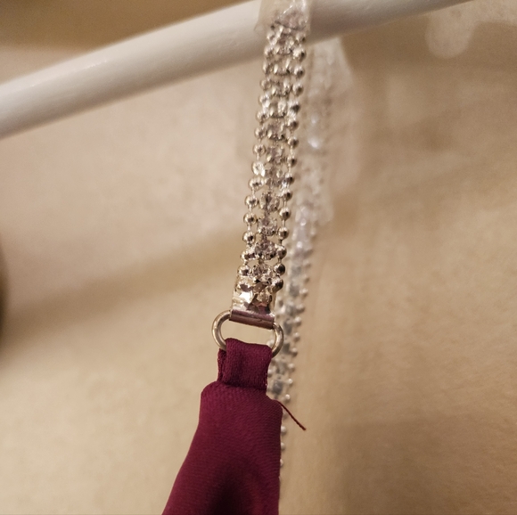 Elegant plum Evening Slip Gown / rhinestone straps. - Picture 4 of 4